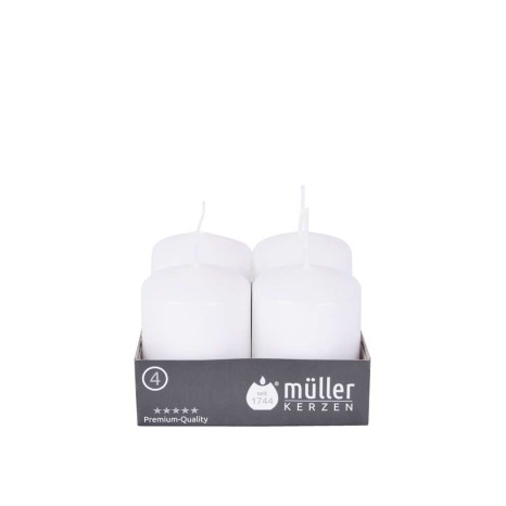 Vela Pilar Branco 4.8X6.2cm Pack 4 - Image product