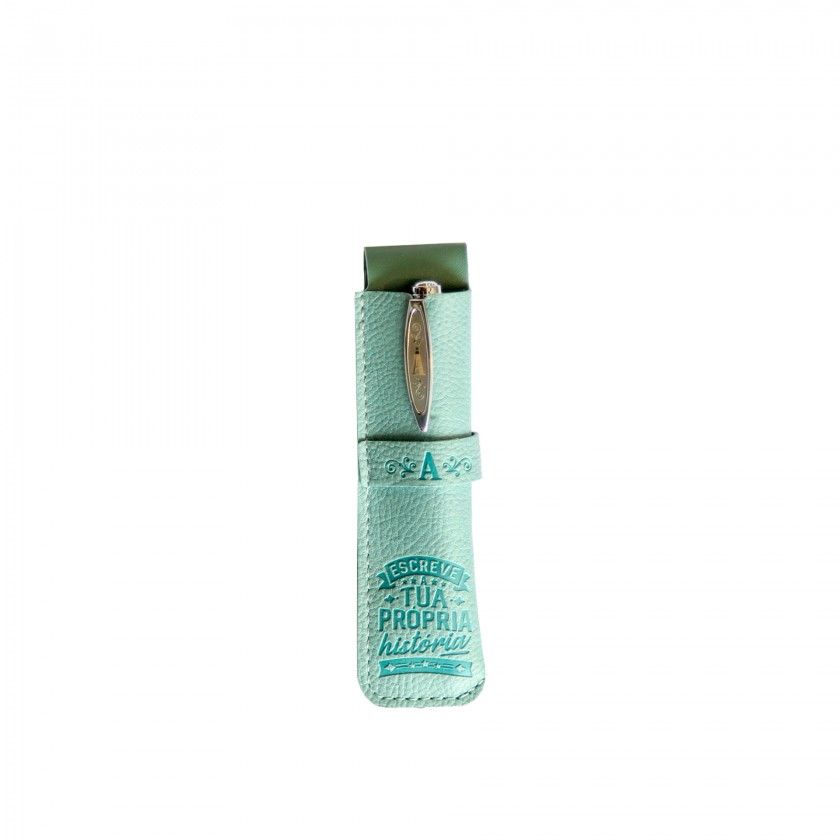 Caneta Bambu com Bolsa Letra A