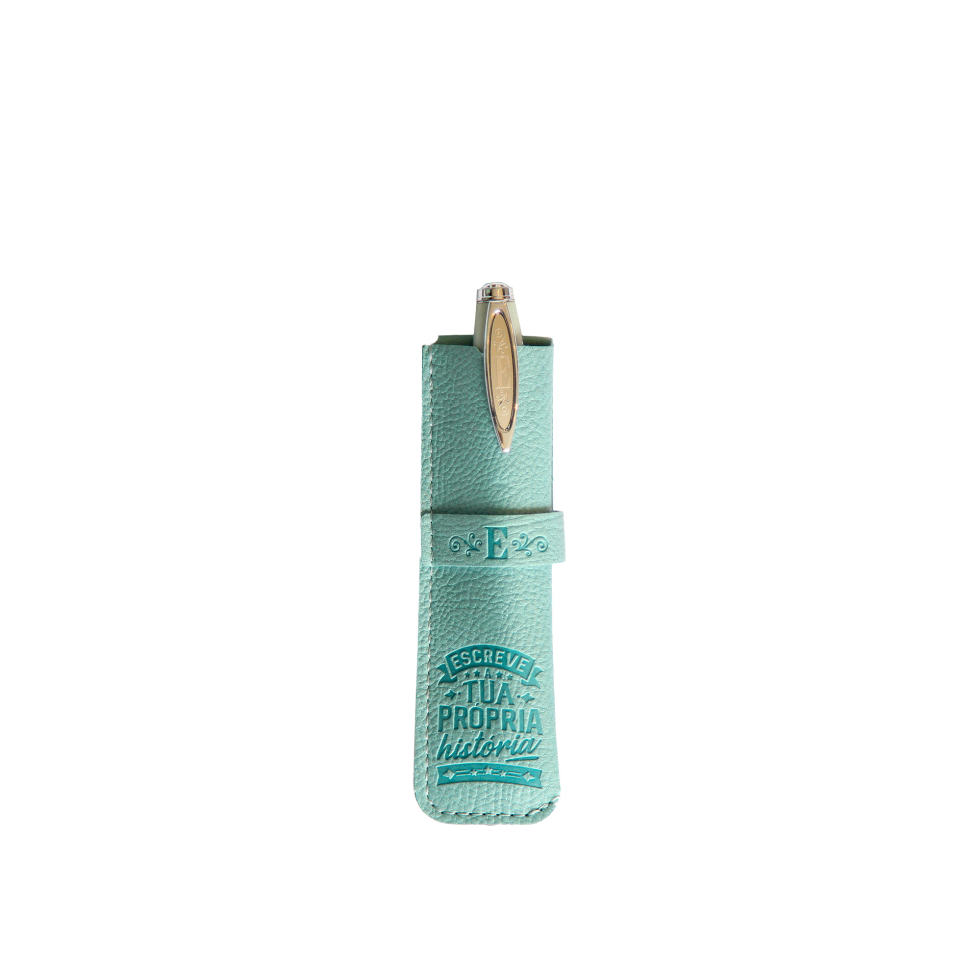Caneta Bambu com Bolsa Letra E
