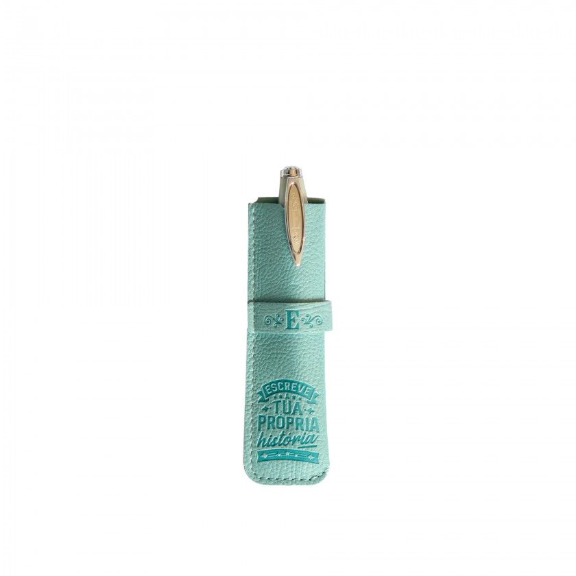 Caneta Bambu com Bolsa Letra E