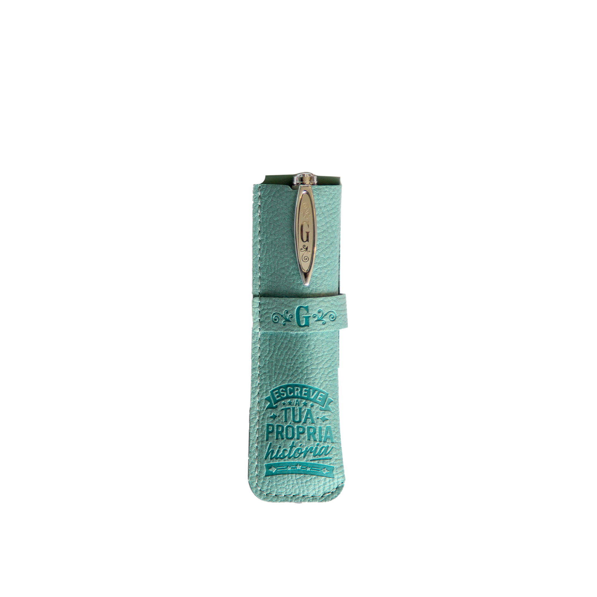 Caneta Bambu com Bolsa Letra G