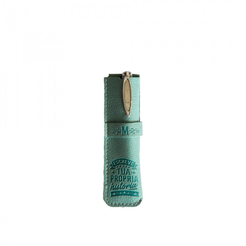 Caneta Bambu com Bolsa Letra M