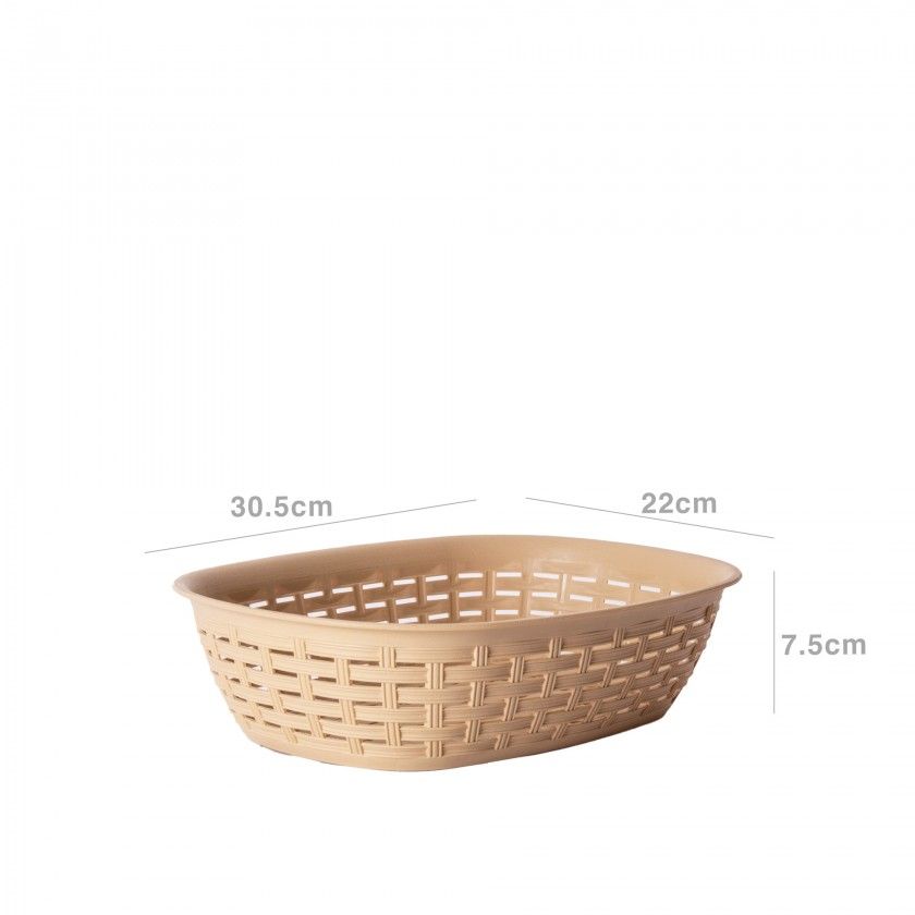 Cesto Pão Plástico Rattan 3L 30.5X22X7.5CM Cesto Pão Plástico Rattan 3L 30.5X22X7.5CM