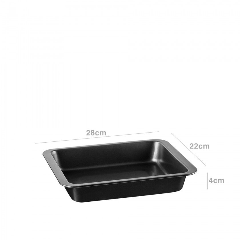 Assadeira Antiaderente Preta 28X22X4CM Assadeira Antiaderente Preta 28X22X4CM