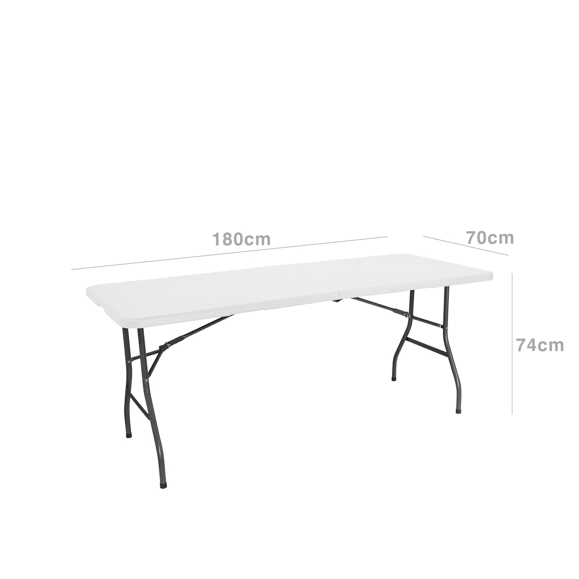 Mesa Dobrável Plástico Julieta Branco 180X70X74cm