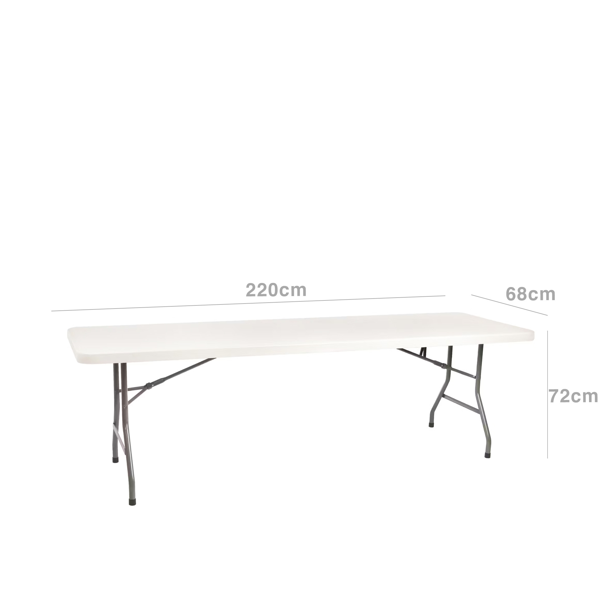 Mesa Dobrável Plástico Julieta Branco 220X68X72cm