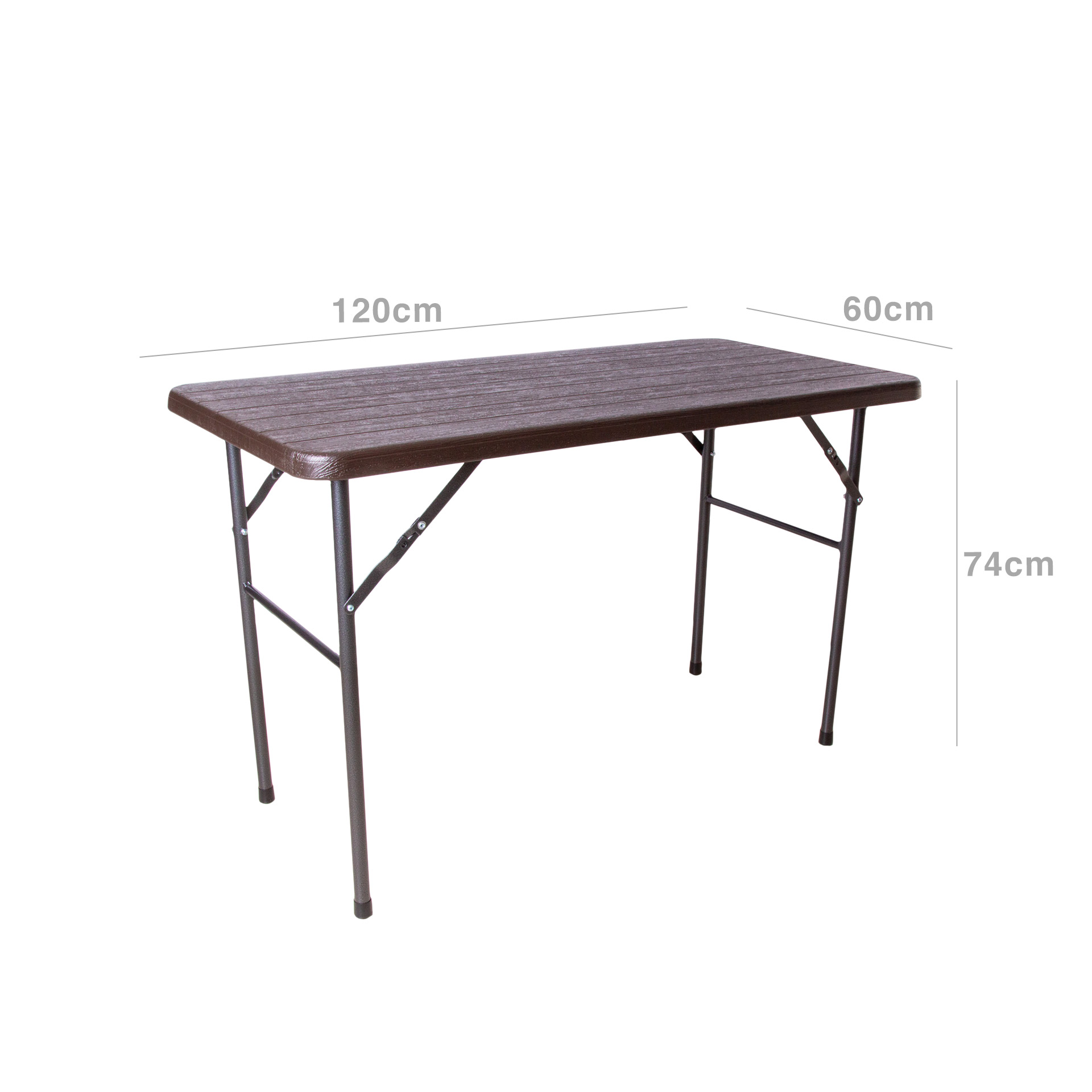 Mesa Furadouro com Bancos Plástico Castanho 120X60X74cm