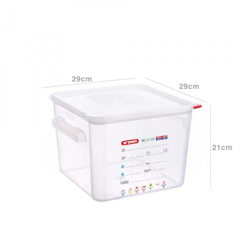 Caixa Hermética Polipropileno Quadrada 12L 29X29X21cm Caixa Hermética Polipropileno Quadrada 12L 29X29X21cm