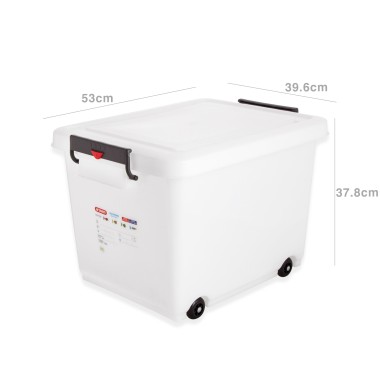Caixa Hermética Fecho Duplo e Rodas 60L 53X39.6X37.8cm