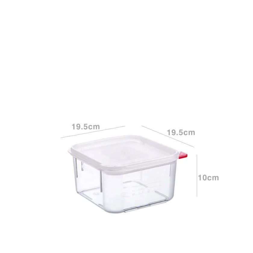 Caixa Hermética Policarbonato Quadrada 2000ml 19.5X19.5X10cm Caixa Hermética Policarbonato Quadrada 2000ml 19.5X19.5X10cm
