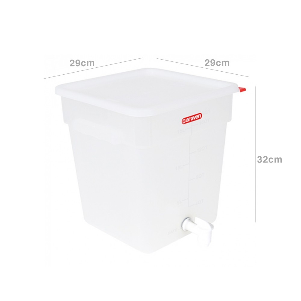 Caixa Herm�tica com Torneira 18L 29X29X32cm