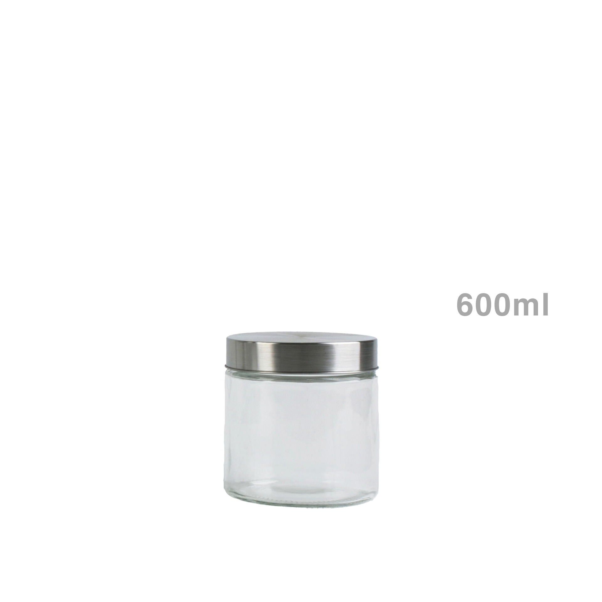 Frasco Hermético Vidro com Tampa Metal 600ml