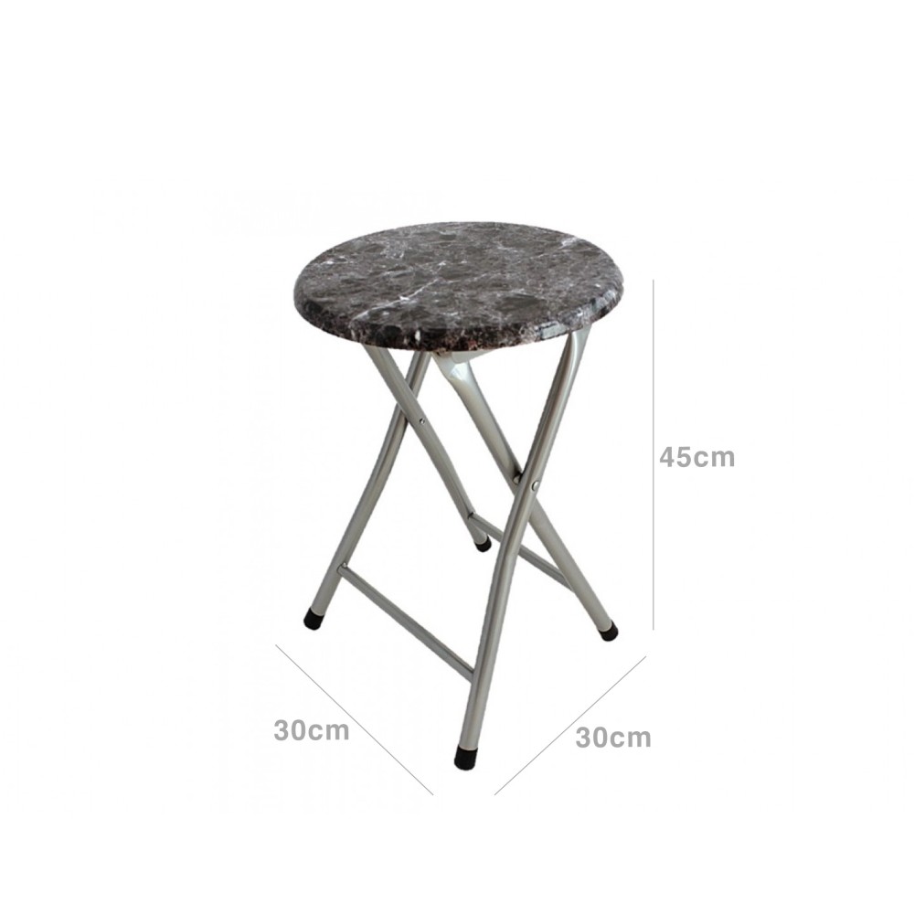 Banco Redondo Tampa M�rmore Dark 30X30X45cm