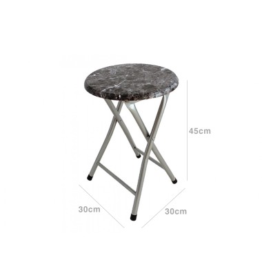 Banco Redondo Tampa M�rmore Dark 30X30X45cm