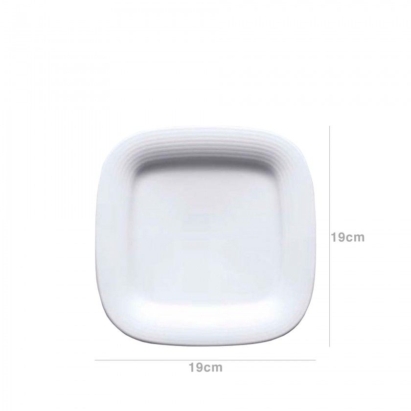 Prato Duo Quadrado Branco 19cm Prato Duo Quadrado Branco 19cm