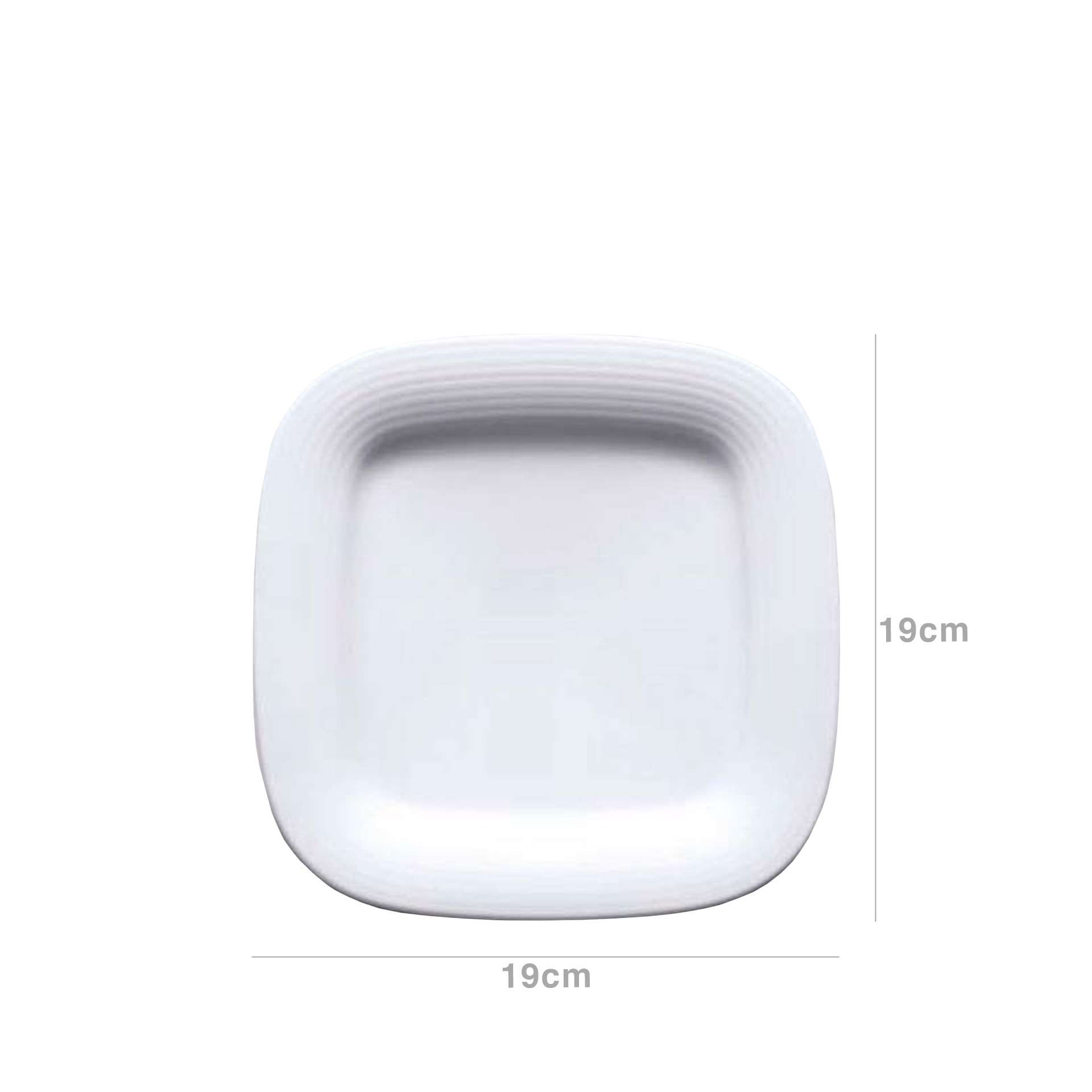 Prato Duo Quadrado Branco 19cm