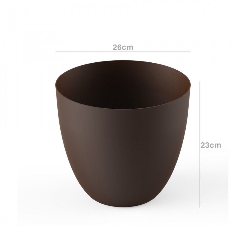 Vaso Plstico Tes Redondo Bronze 9.5L 26X23cm