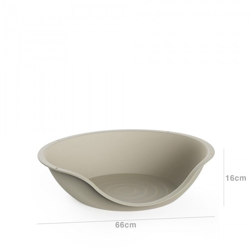 Cama Pet Plástico Oval Bege 66X53X16cm Cama Pet Plástico Oval Bege 66X53X16cm
