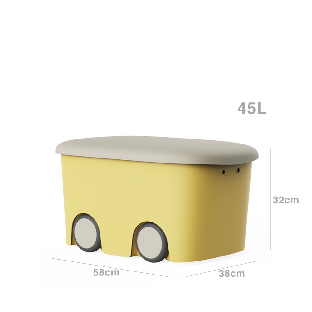 Caixa Arrumos Kids Ocre / Ecru 45L 58X38X32cm