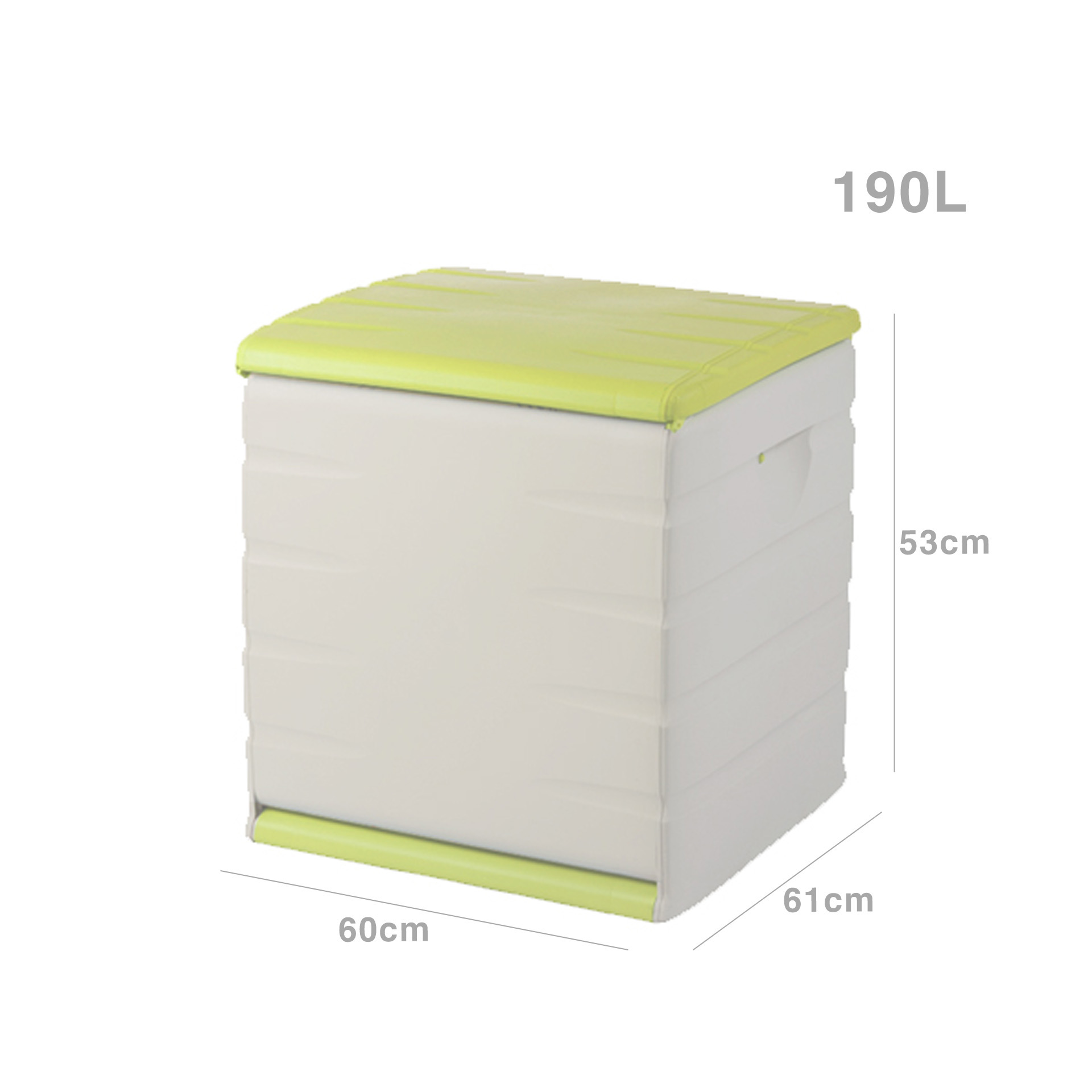 Baú Plástico Retangular Pistachio 190L 60X61X53cm