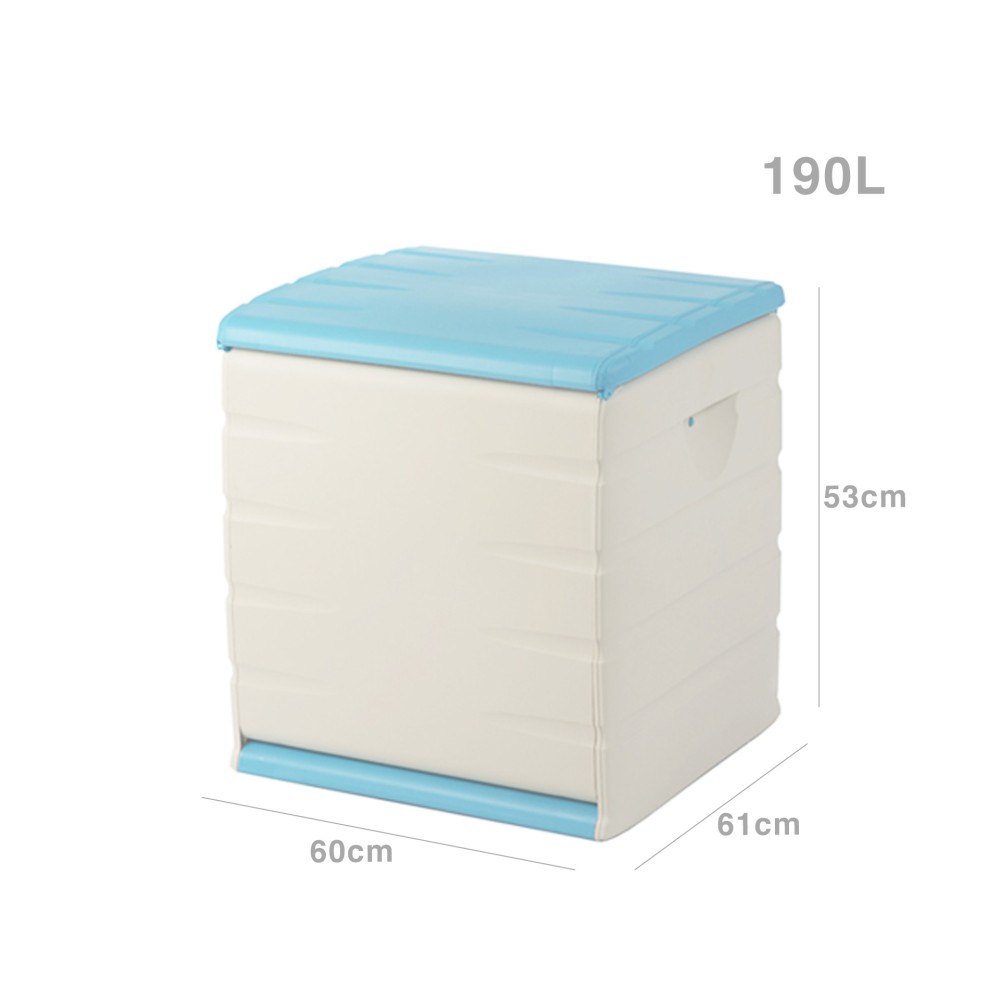 Baú Plástico Retangular Azul 190L 60X61X53cm