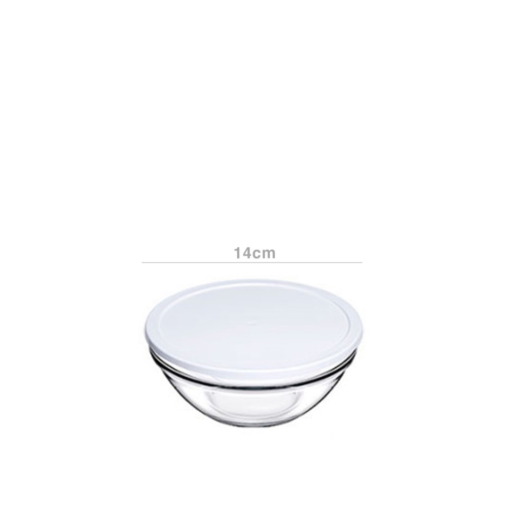 Saladeira Vidro Chefs Tampa Pl�stica 595ml 14X6.3X14cm