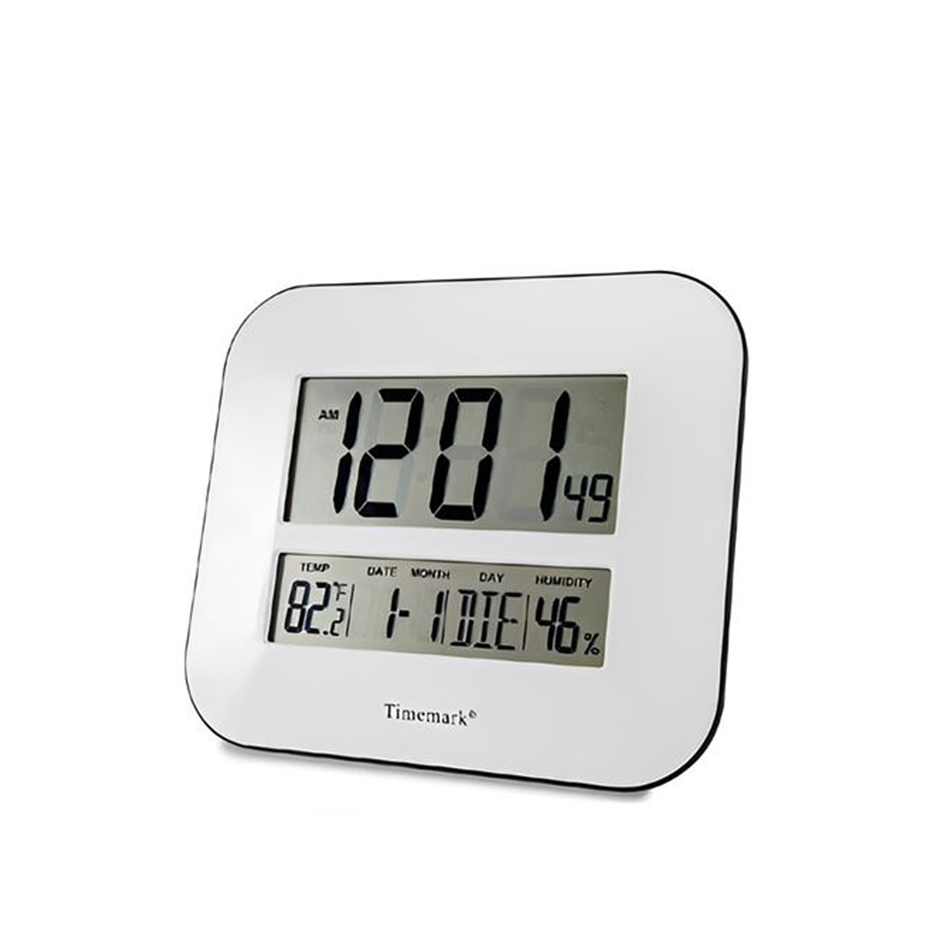 Relógio Parede Timemark Tátil Vidro Branco 27X24X2Cm