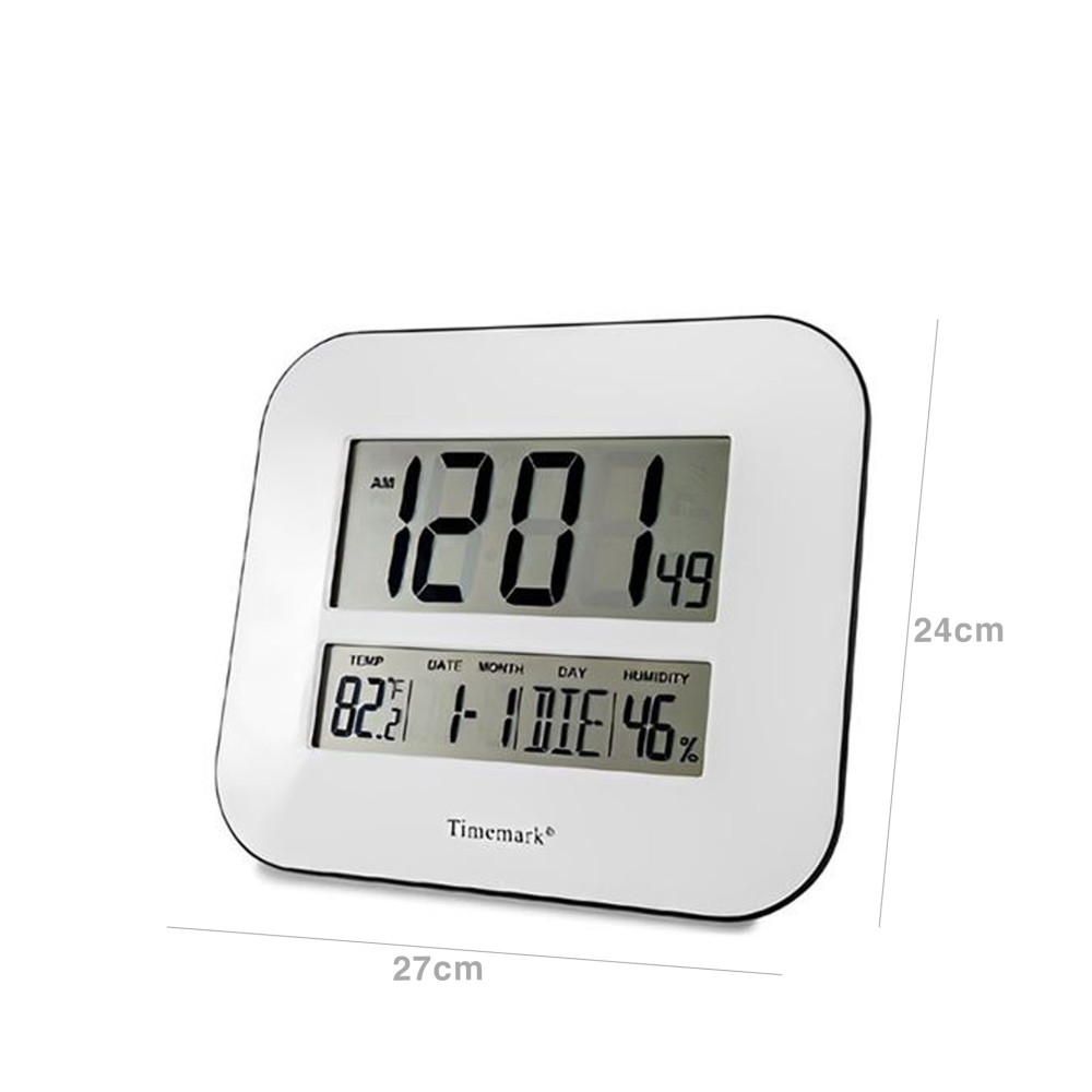 Relógio Parede Timemark Tátil Vidro Branco 27X24X2Cm