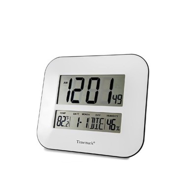 Relógio Parede Timemark Tátil Vidro Branco 27X24X2Cm