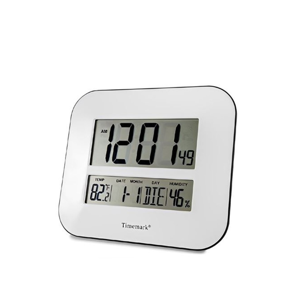 Relógio Parede Timemark Tátil Vidro Branco 27X24X2Cm