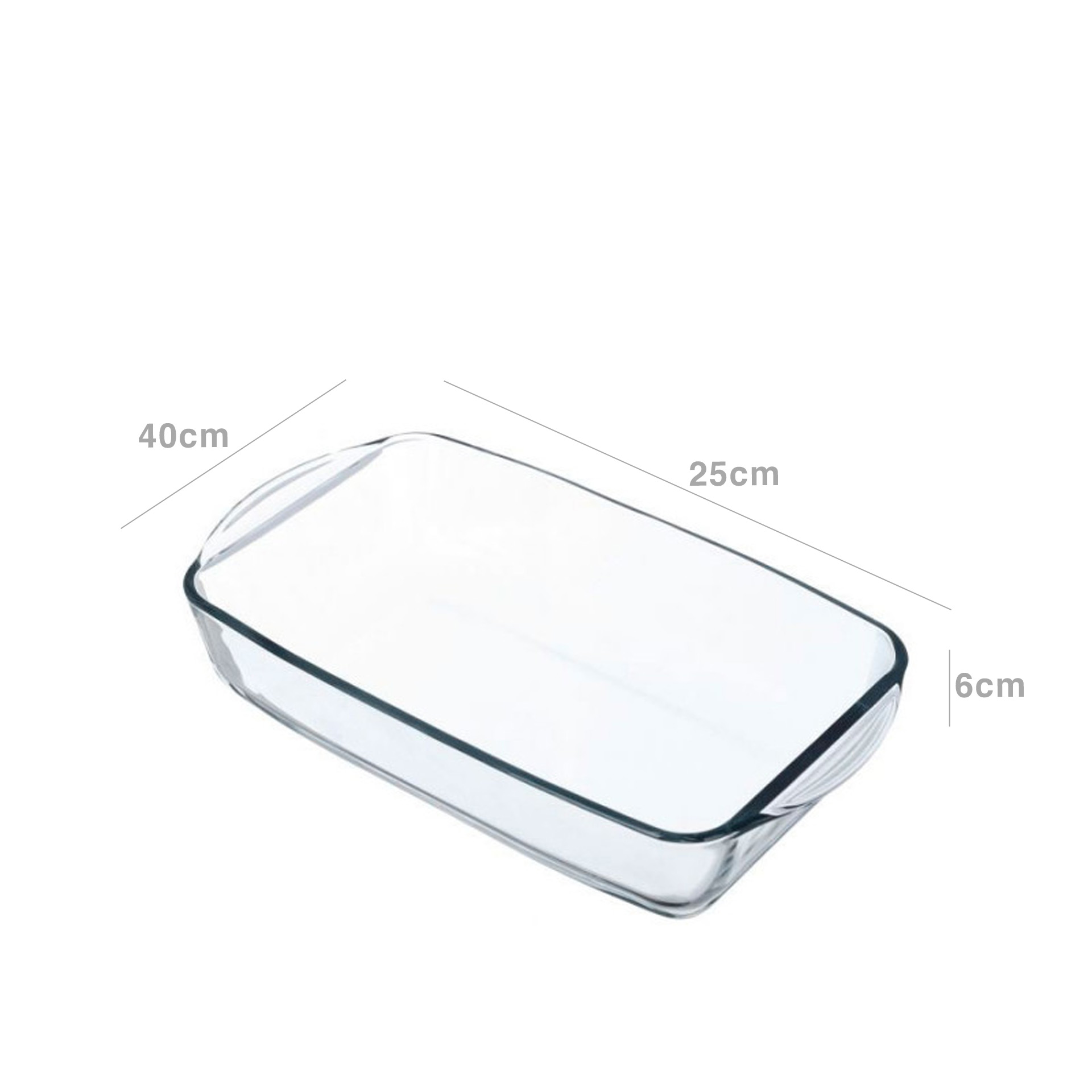 Assadeira Borcam Vidro 40X25X6cm