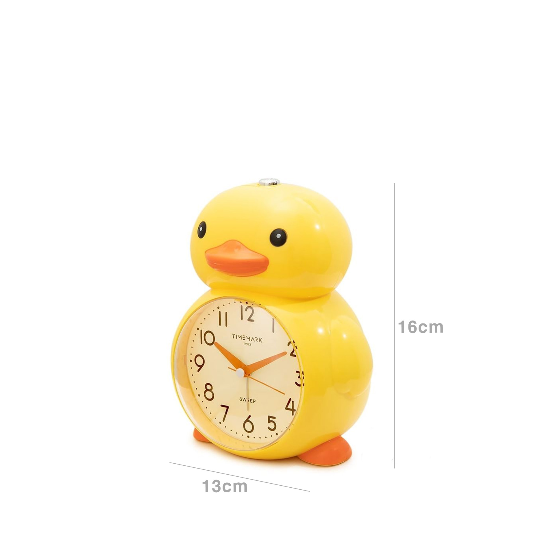 Despertador Analógico Infantil Donald Plástico Amarelo 13X16X10cm