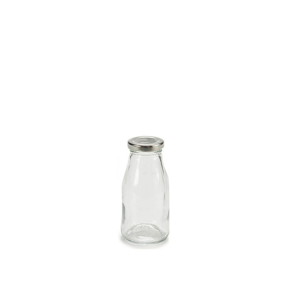 Garrafa Vidro Tampa Prata 250ml 6X12.5X6cm
