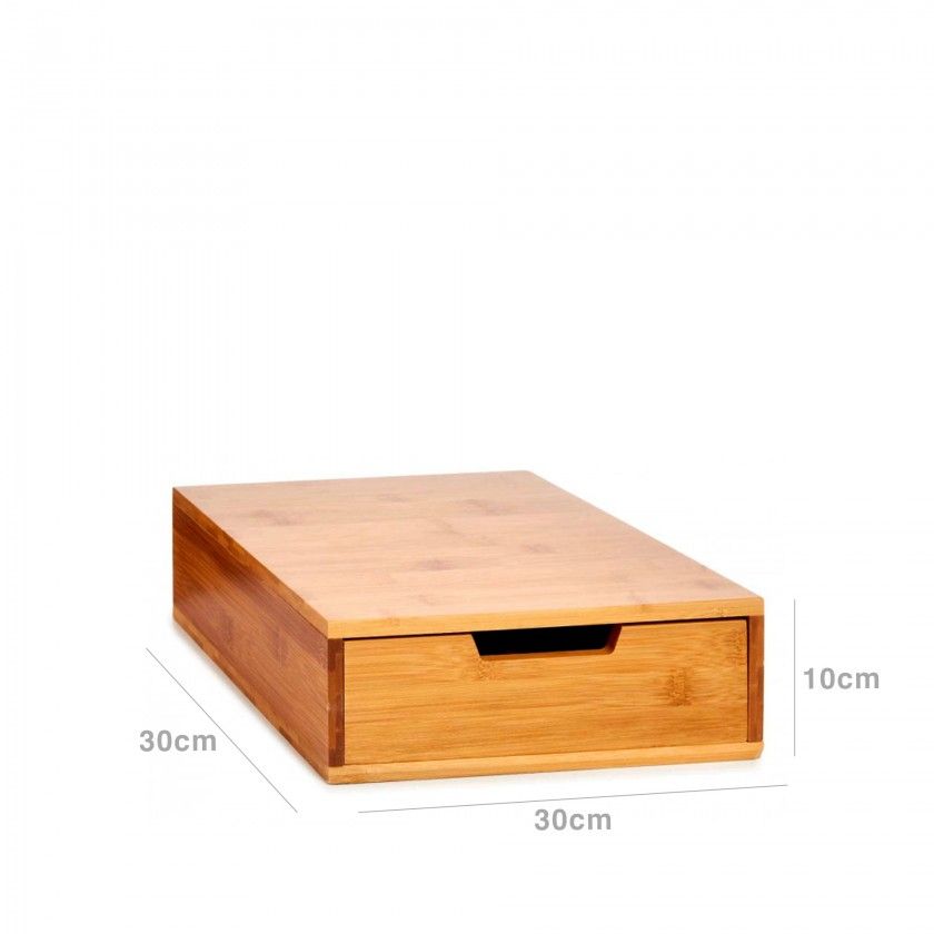 Porta Cápsulas Café Bambu 30X30X10cm Porta Cápsulas Café Bambu 30X30X10cm