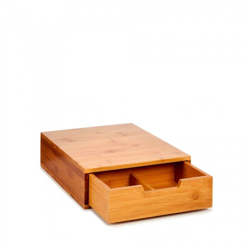 Porta Cápsulas Café Bambu 30X30X10cm Porta Cápsulas Café Bambu 30X30X10cm