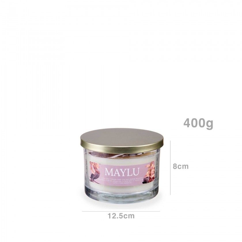 Vela Copo Vidro Tampa Ouro Azahar 400gr 12.5X8.6cm Vela Copo Vidro Tampa Ouro Azahar 400gr 12.5X8.6cm