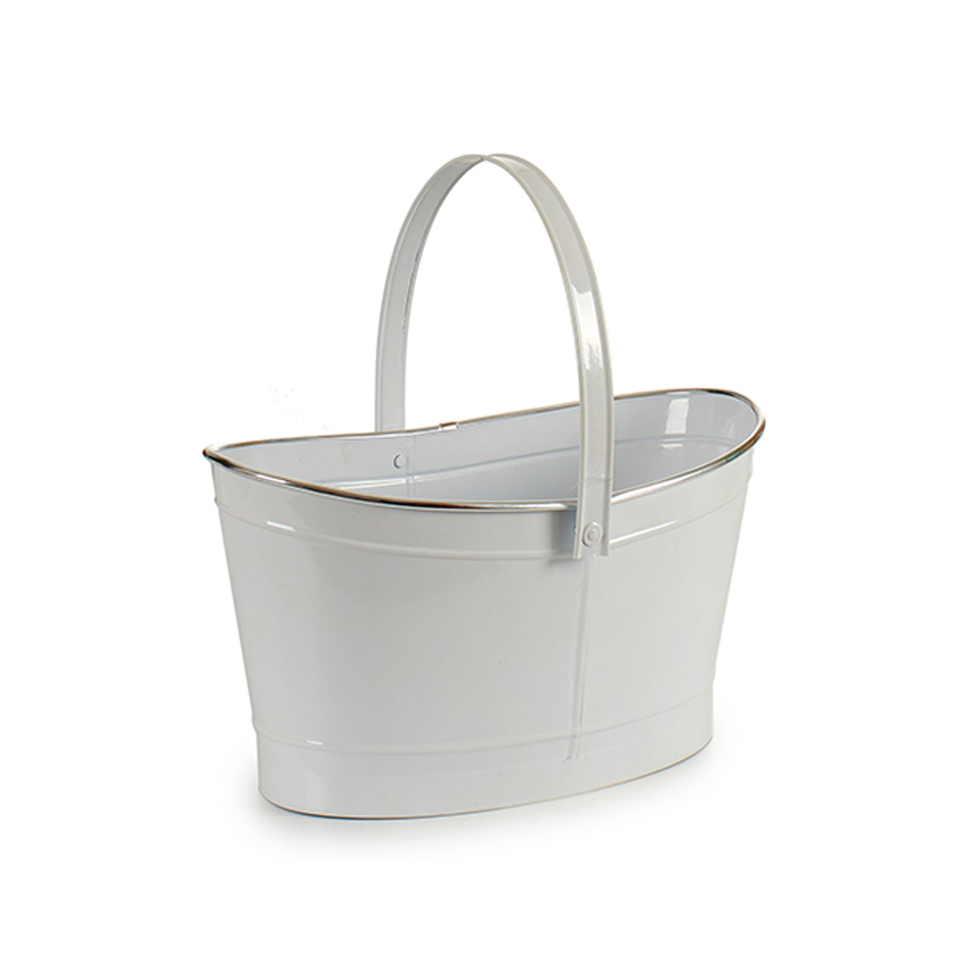 Cesto Metal Fio Prata Oval 4000ml 35.7X21.5X35cm