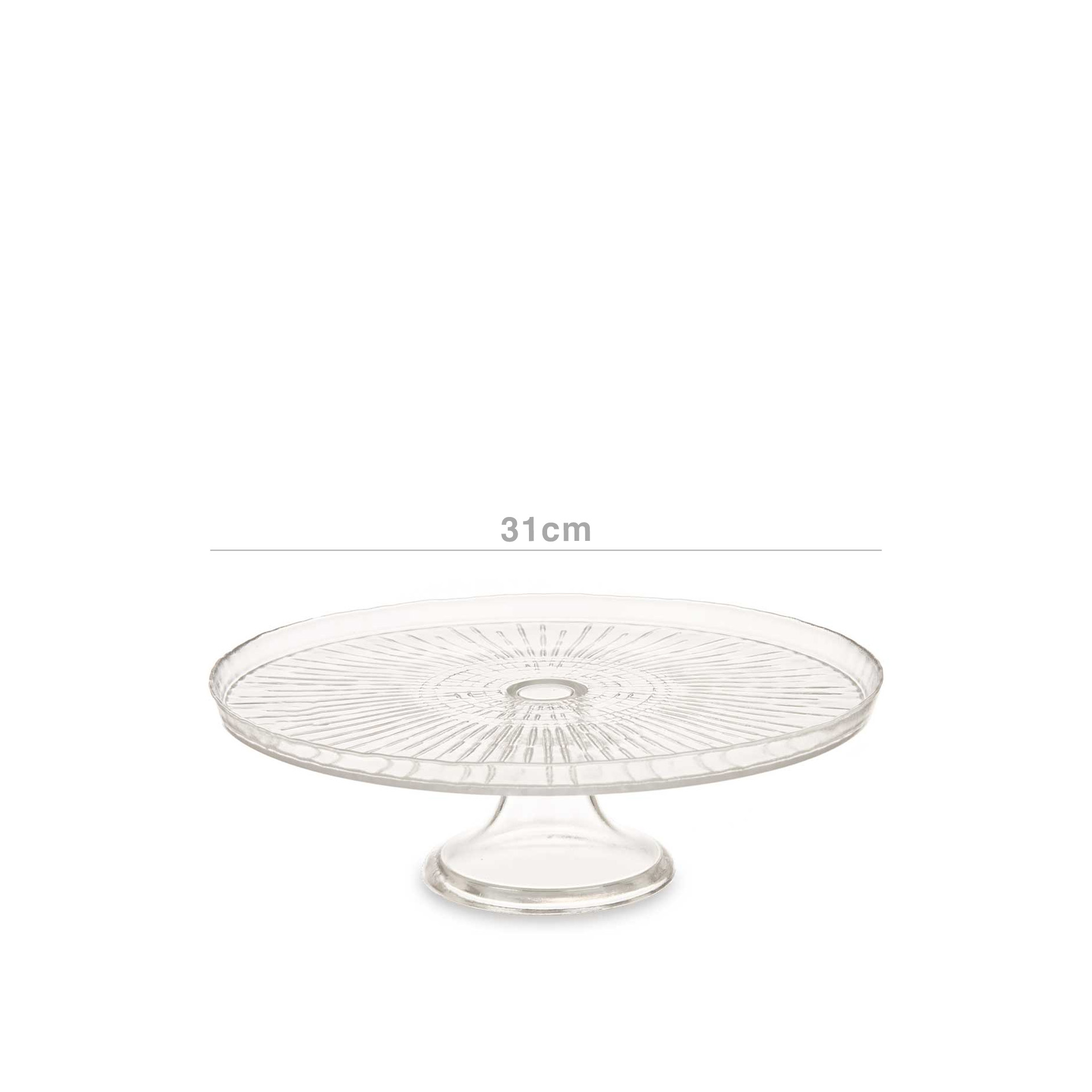 Prato Vidro com Pé Redondo 31cm