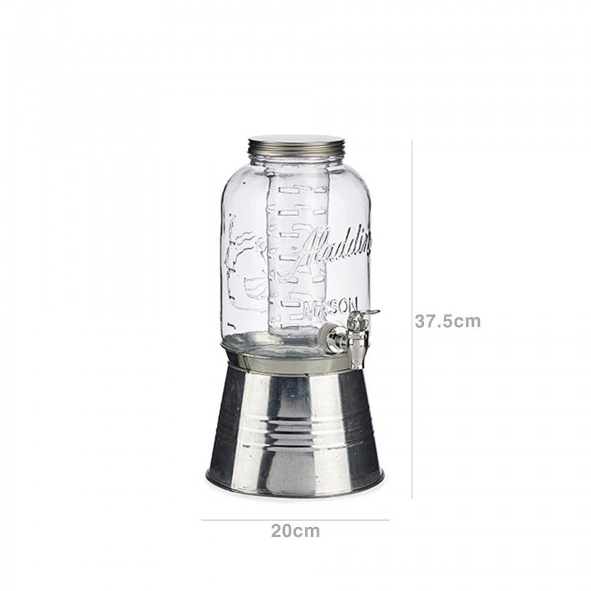 Dispensador Vidro com Suporte 3800ml 20X37.5cm Dispensador Vidro com Suporte 3800ml 20X37.5cm