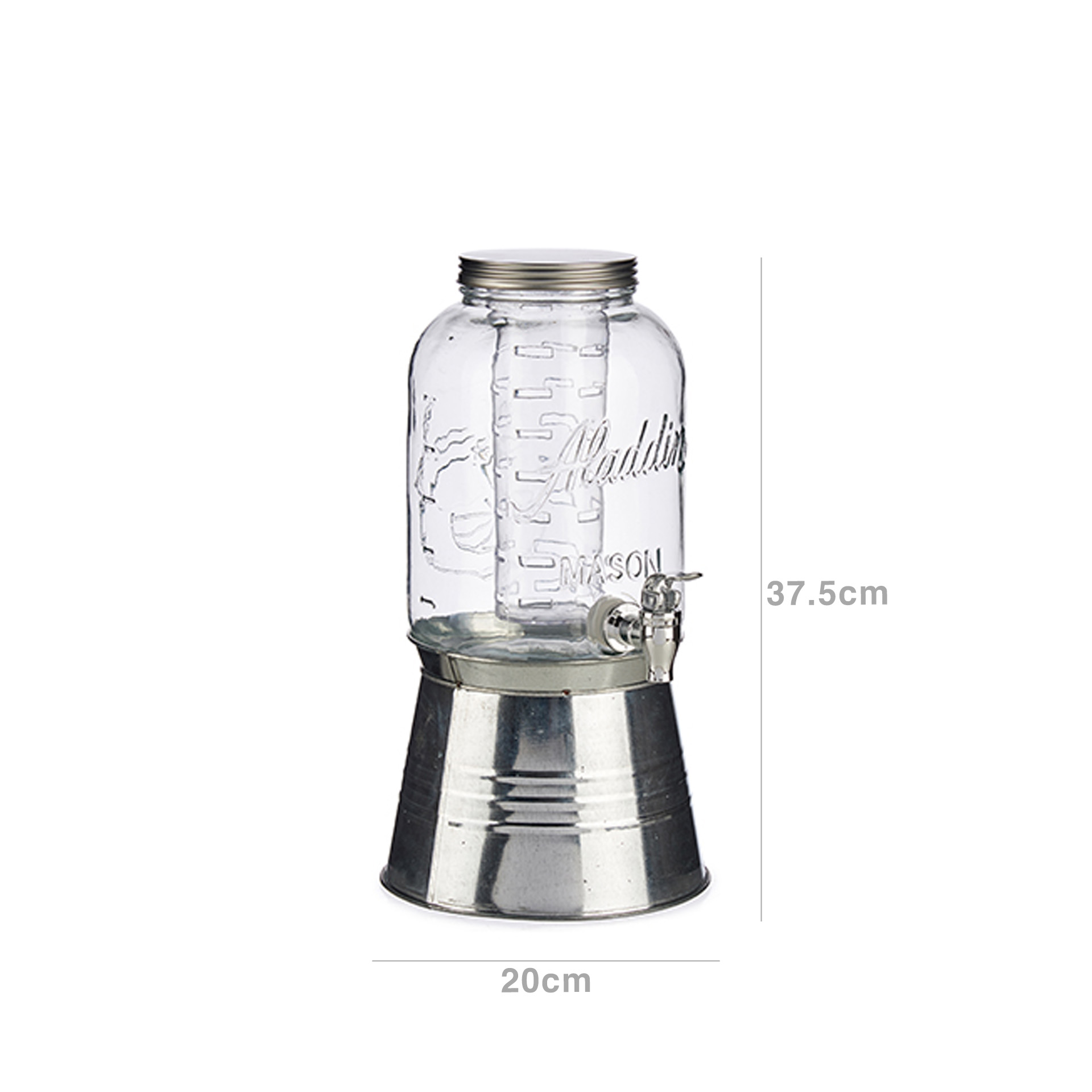 Dispensador Vidro com Suporte 3800ml 20X37.5cm