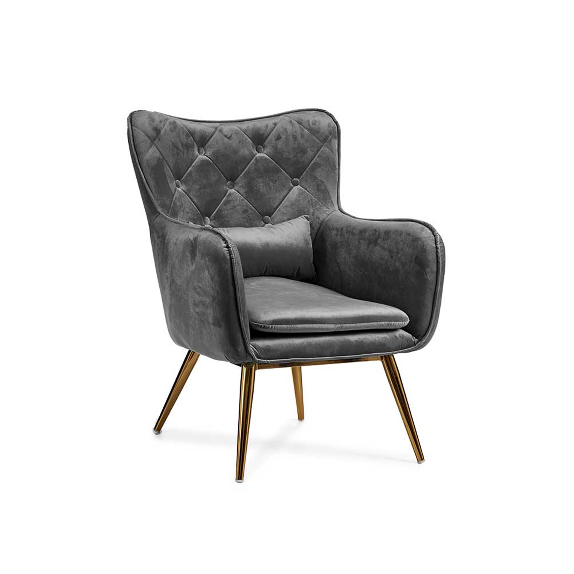 Poltrona Veludo Cinza 70X68X92cm