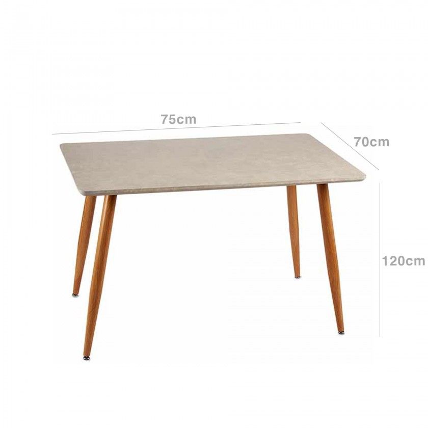 Mesa Efeito Pedra Branco 75X70X120cm Mesa Efeito Pedra Branco 75X70X120cm