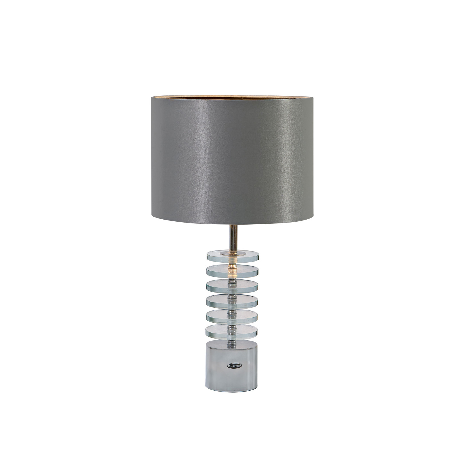 Candeeiro Mesa com Abatjour Metis Prateado 30X55cm