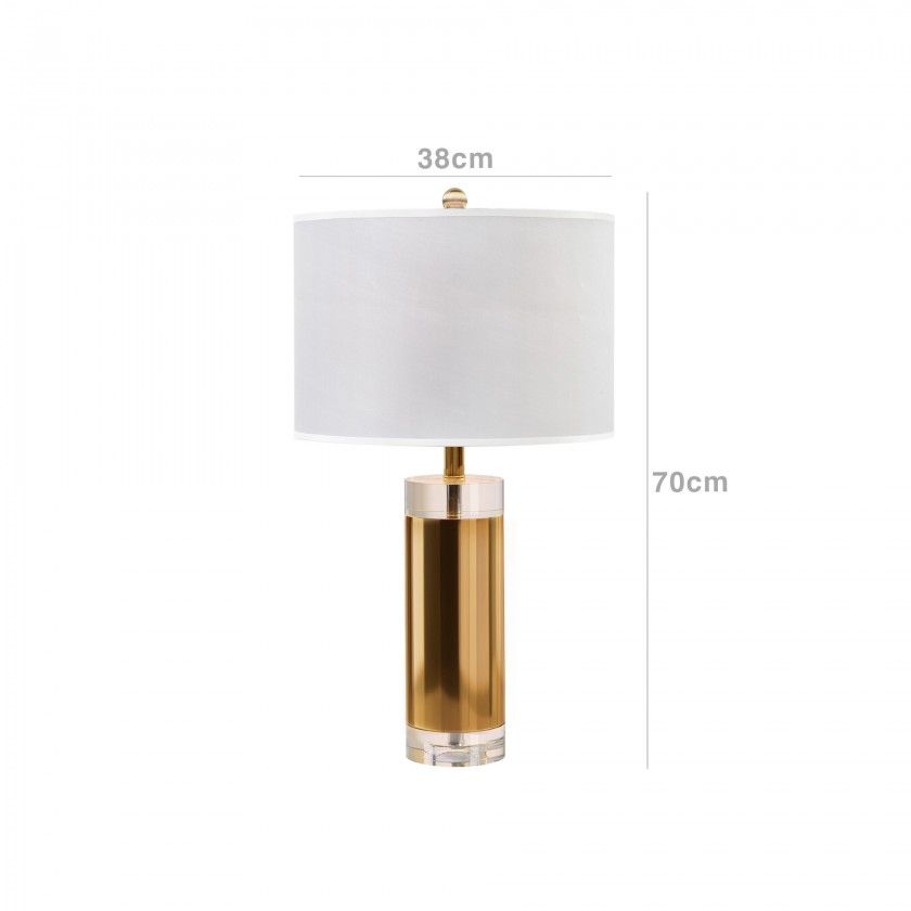 Candeeiro Mesa com Abatjour Metanira Dourado 38X70cm Candeeiro Mesa com Abatjour Metanira Dourado 38X70cm