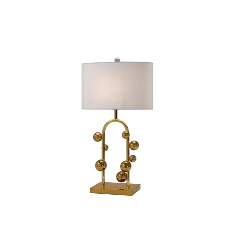 Candeeiro Mesa com Abatjour Tiazol Dourado 40X22X66cm - Image product