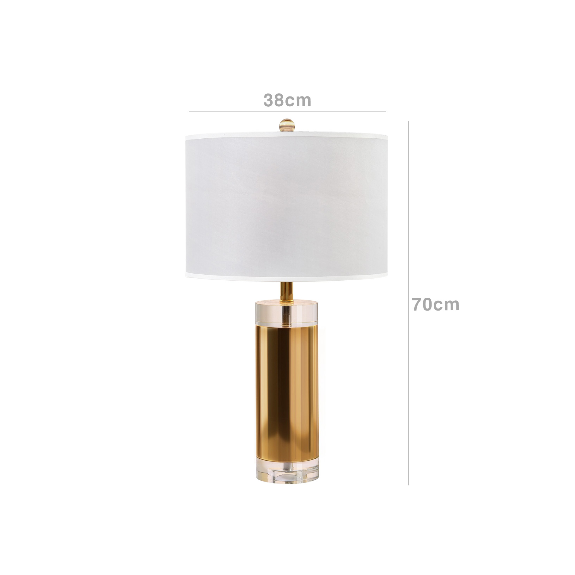 Candeeiro Mesa com Abatjour Metanira Dourado 38X70cm