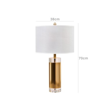 Candeeiro Mesa com Abatjour Metanira Dourado 38X70cm