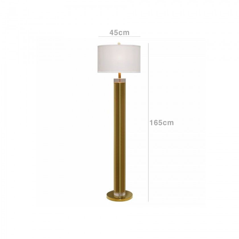 Candeeiro Chão com Abatjour Metanira Dourado 45X165cm Candeeiro Chão com Abatjour Metanira Dourado 45X165cm