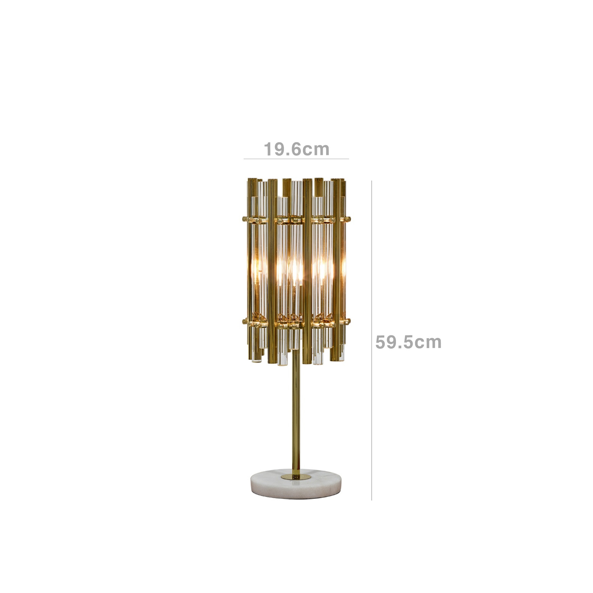 Candeeiro Mesa com Abatjour Chloe Dourado 19.6X59.5cm