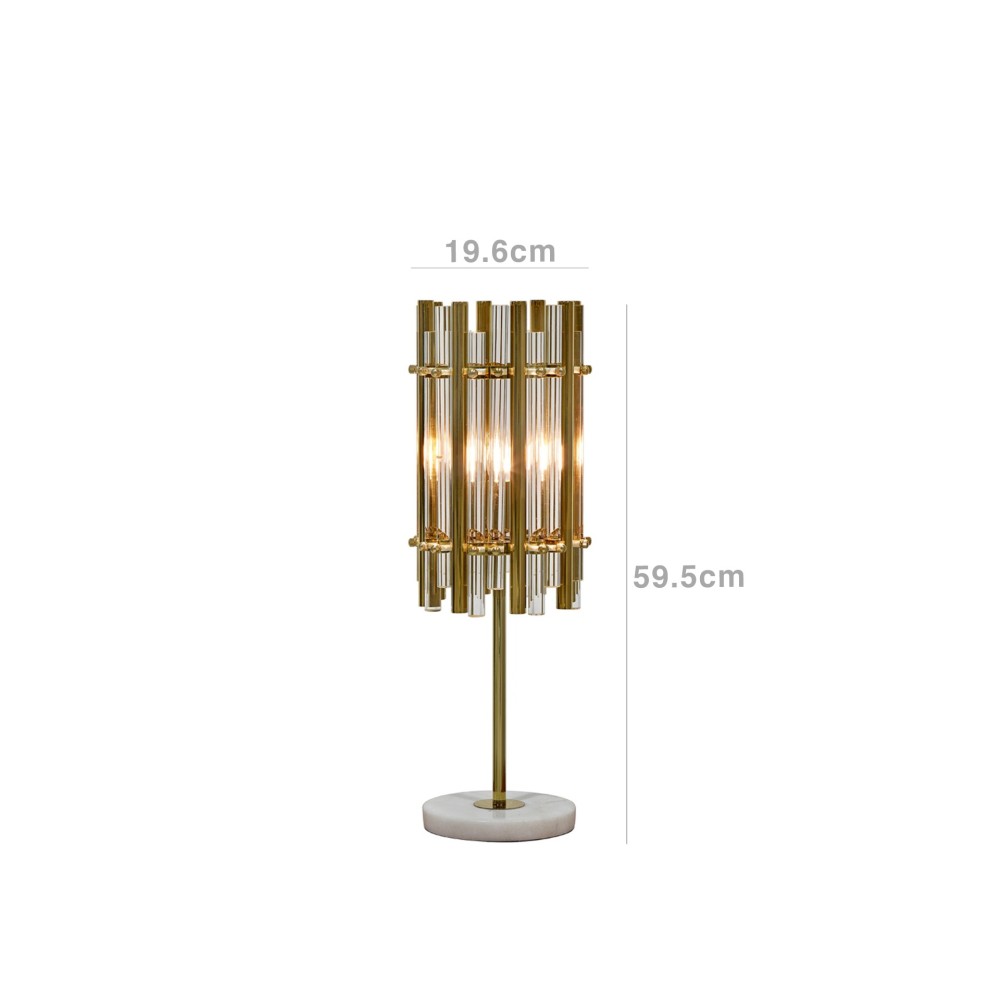 Candeeiro Mesa com Abatjour Chloe Dourado 19.6X59.5cm